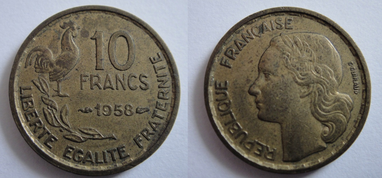 Pièce de 10 francs  son histoire et son cours  France Initiative