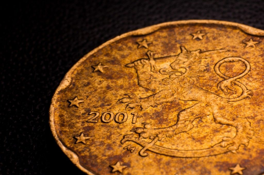 Une ancienne pièce de monnaie de Finlande 